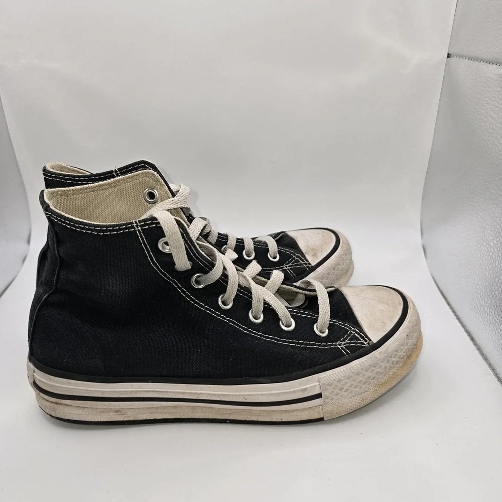 Converse Chuck Taylor All Star High Top Sneakers Black Canvas Men's US 4 Youth - Picture 3 of 8